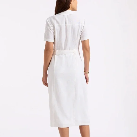 NWT Buffalo David Bitton Carlene Women's Button-Down Midi Dress with Waist Tie - Picture 6 of 8